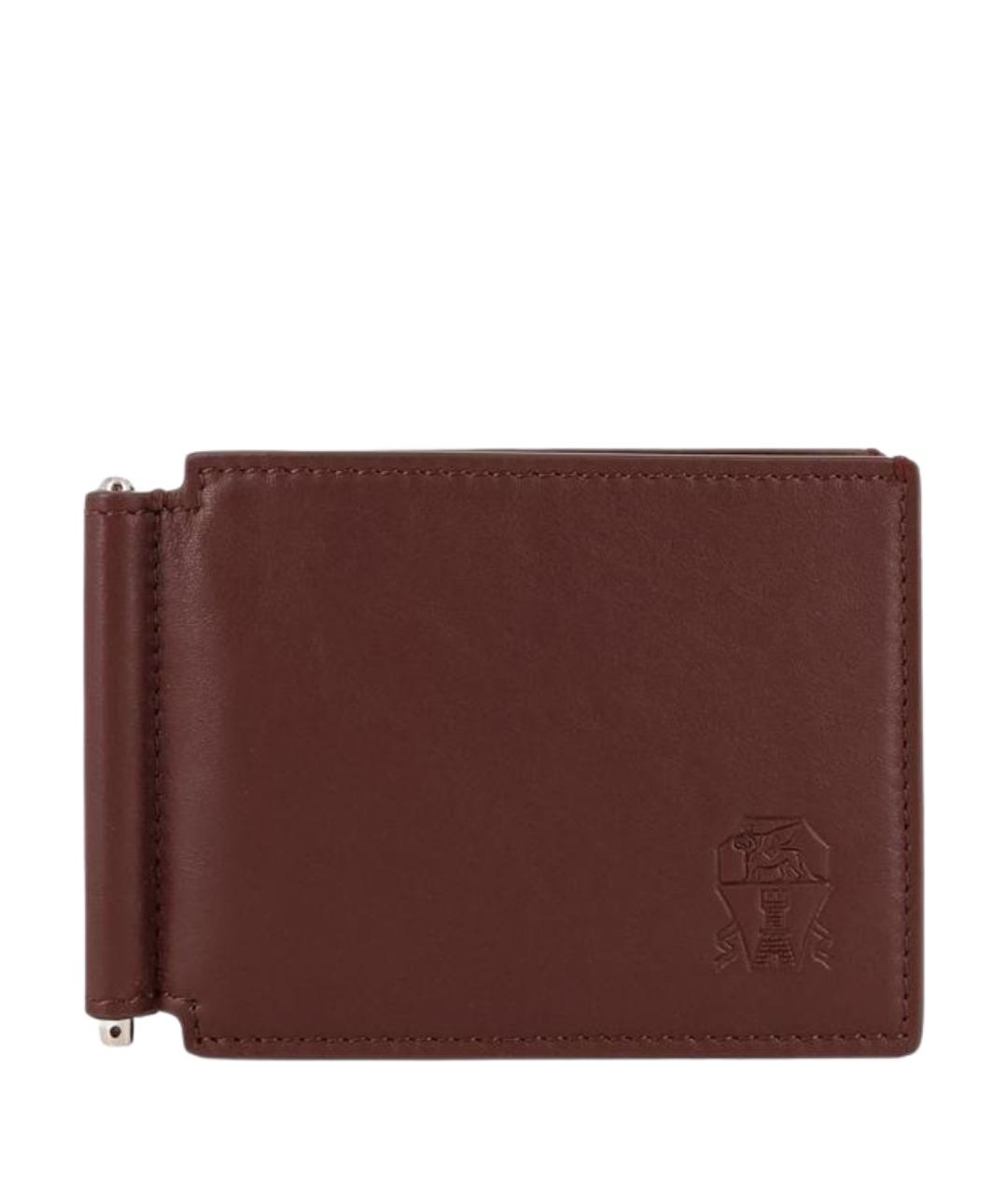 BRUNELLO CUCINELLI Коричневый кожаный кошелек, фото 1