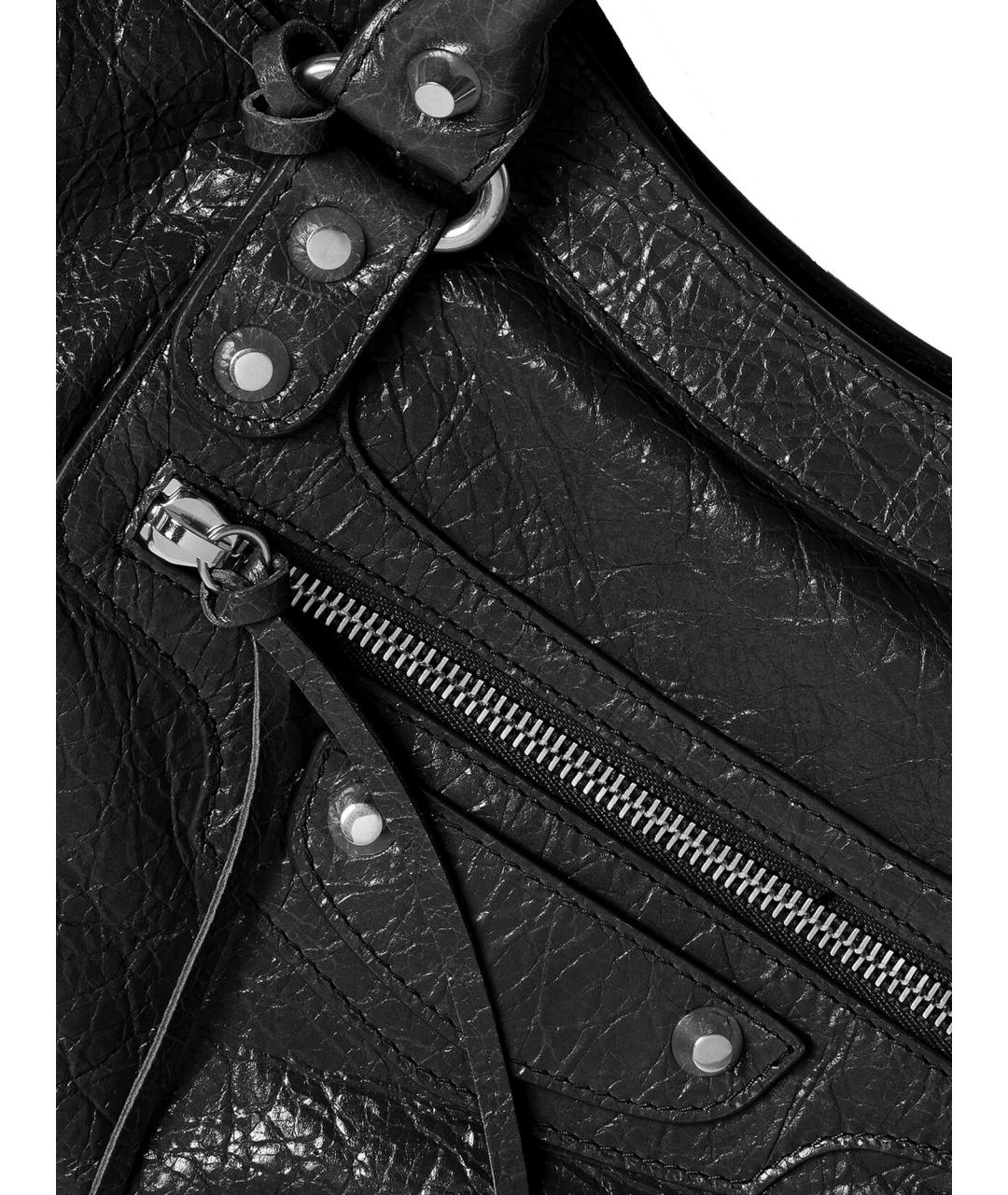 BALENCIAGA Черная кожаная сумка тоут, фото 6