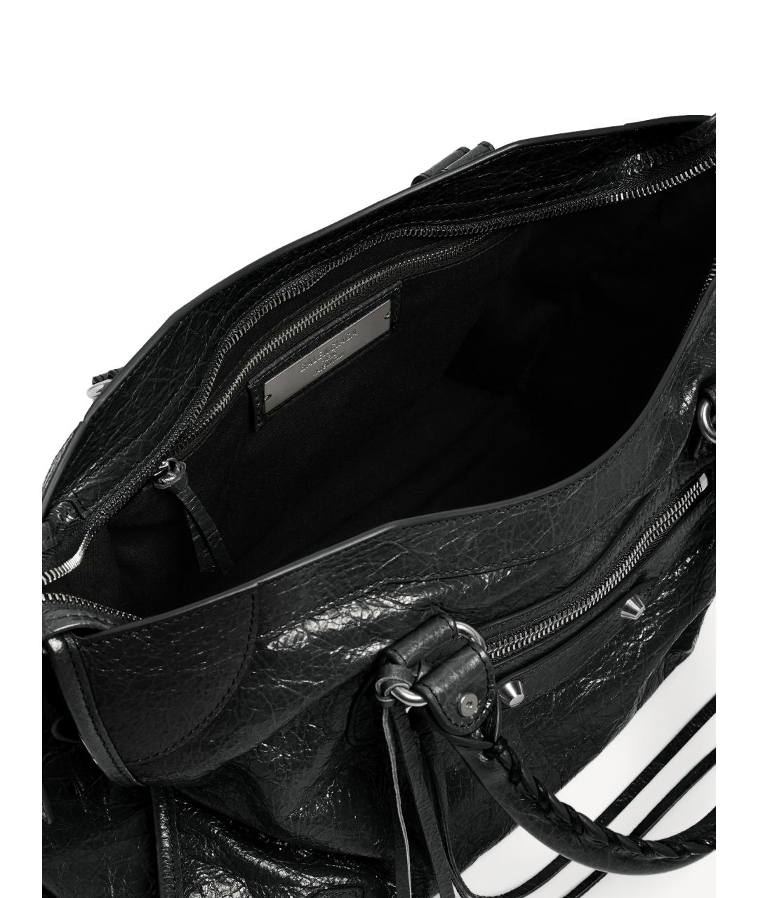 BALENCIAGA Черная кожаная сумка тоут, фото 5