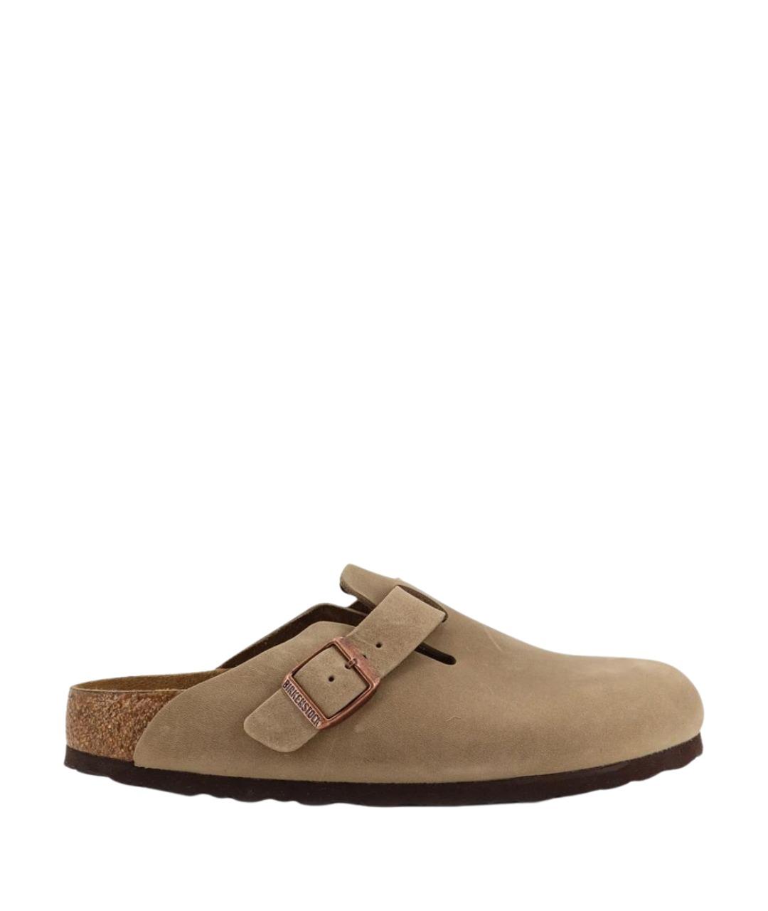 BIRKENSTOCK Коричневые замшевые сабо, фото 1
