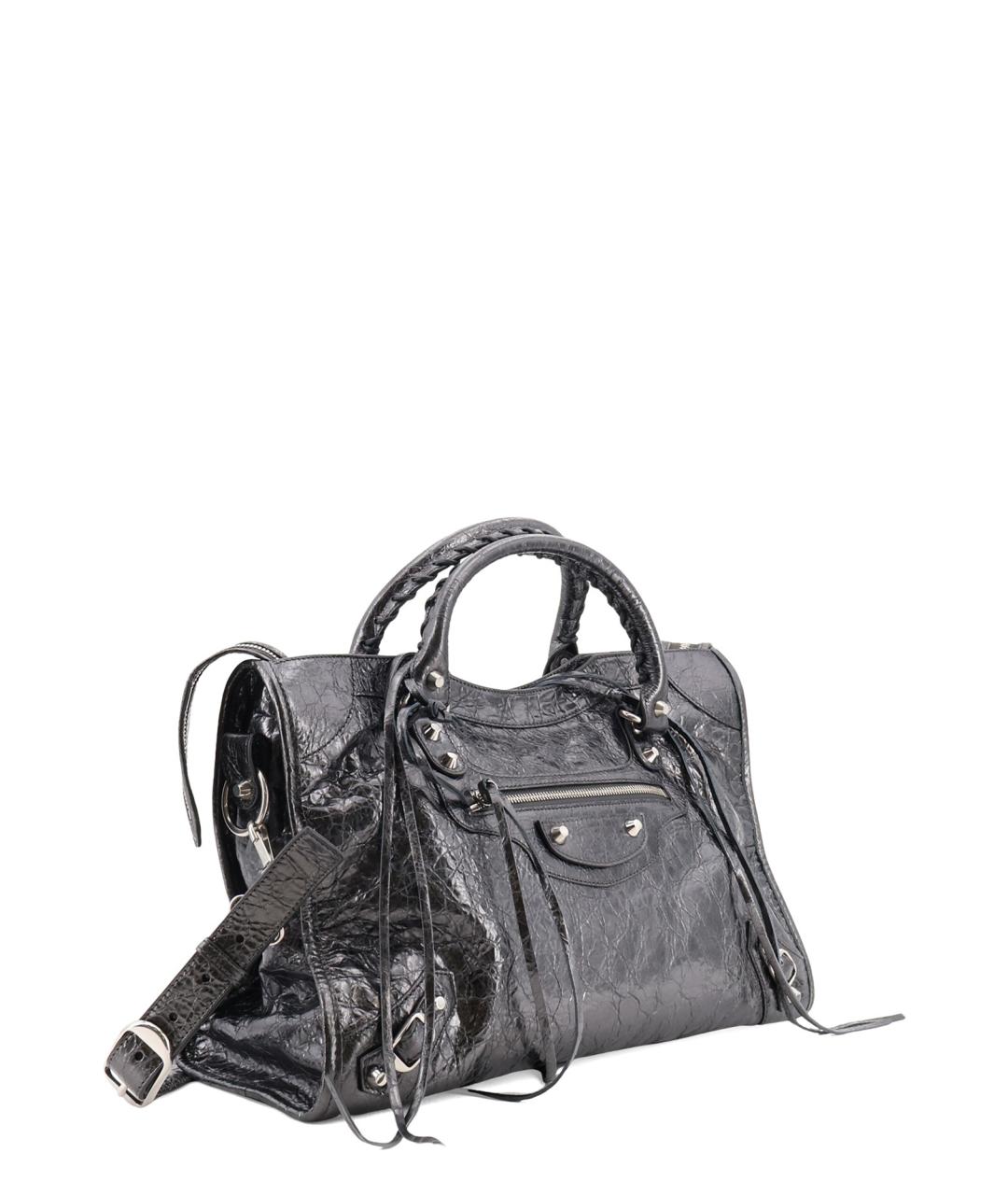 BALENCIAGA Серая кожаная сумка тоут, фото 3