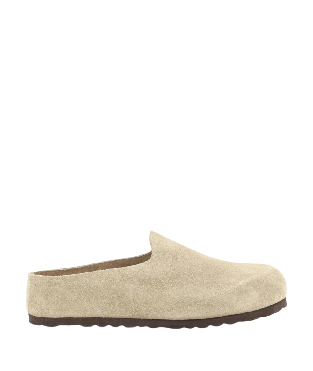 BIRKENSTOCK Бежевые замшевые сабо, фото 1