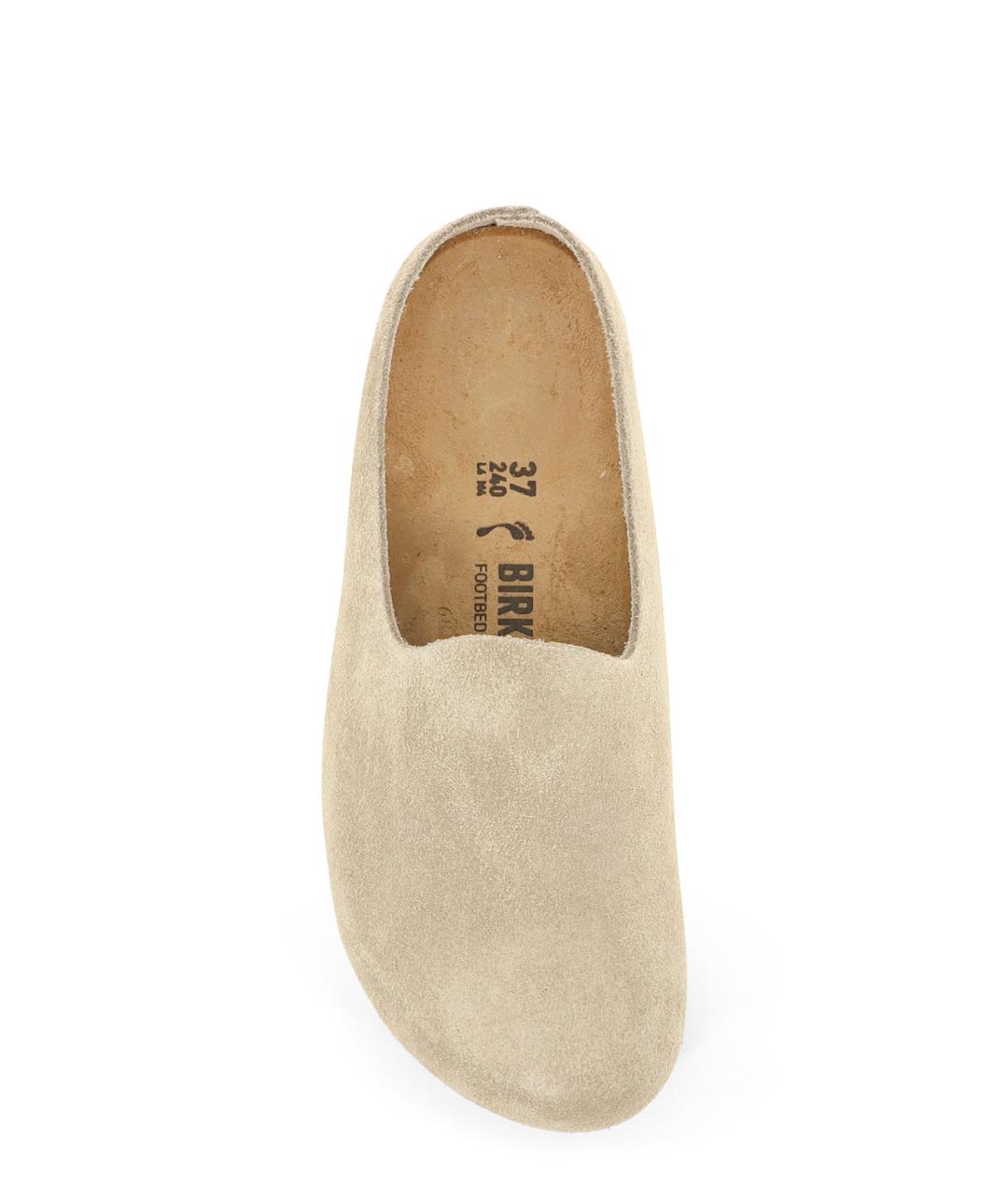 BIRKENSTOCK Бежевые замшевые сабо, фото 5