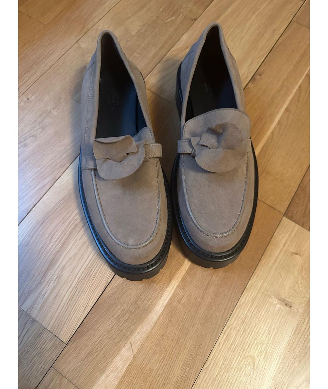 HERMES Бежевые замшевые лоферы, фото 3