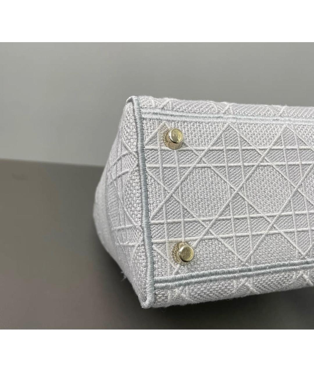 CHRISTIAN DIOR Серая тканевая сумка с короткими ручками, фото 7
