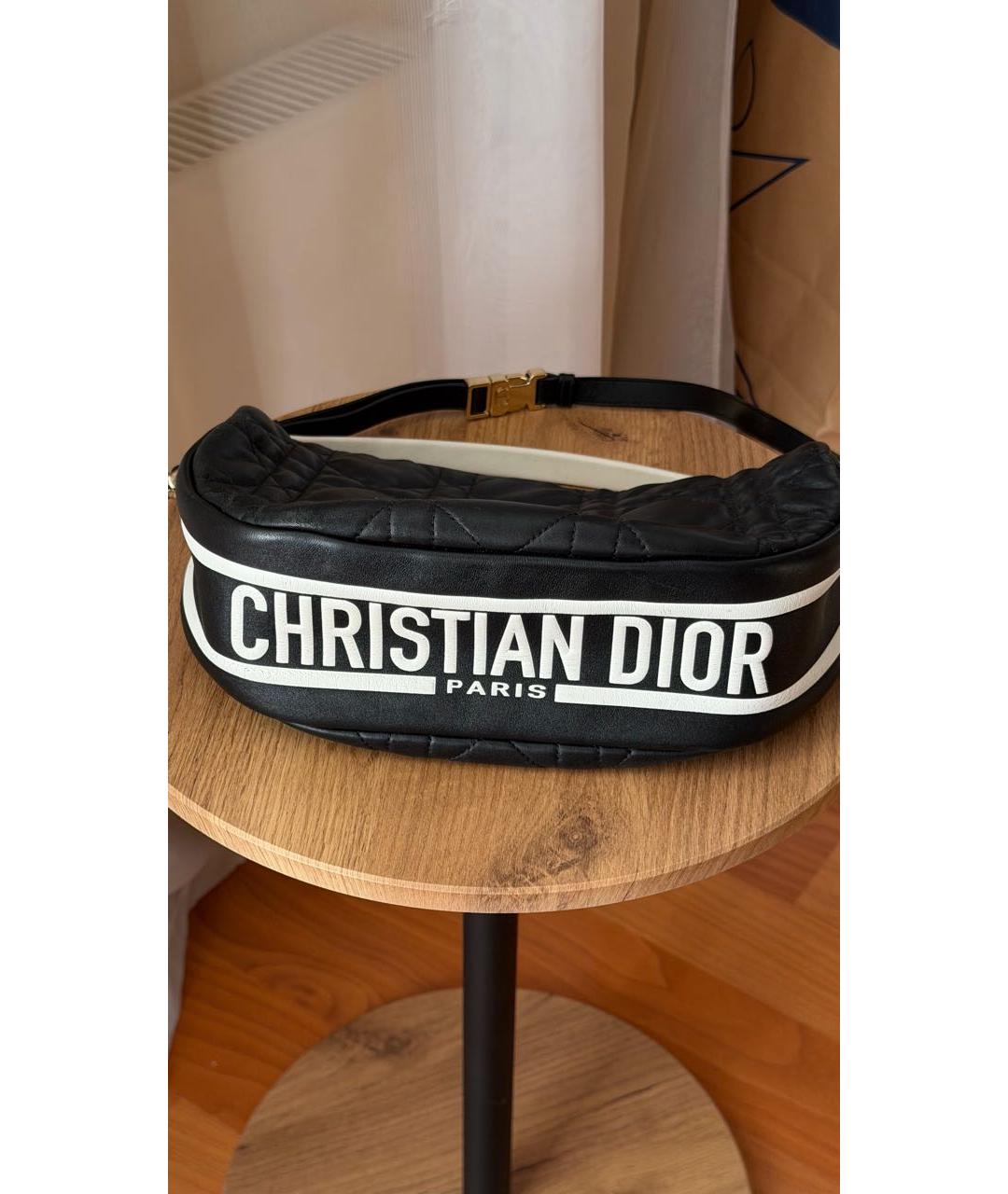 CHRISTIAN DIOR Черная кожаная сумка с короткими ручками, фото 5