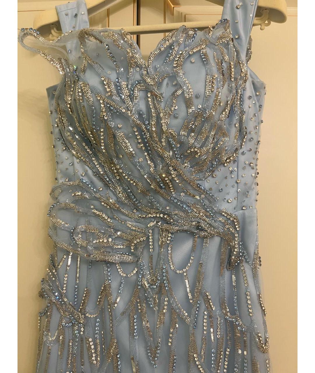 ZUHAIR MURAD Голубое атласное вечернее платье, фото 2