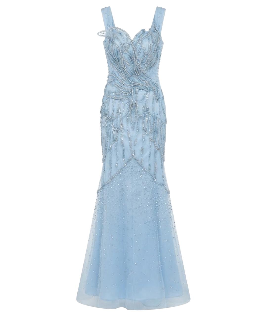 ZUHAIR MURAD Голубое атласное вечернее платье, фото 1