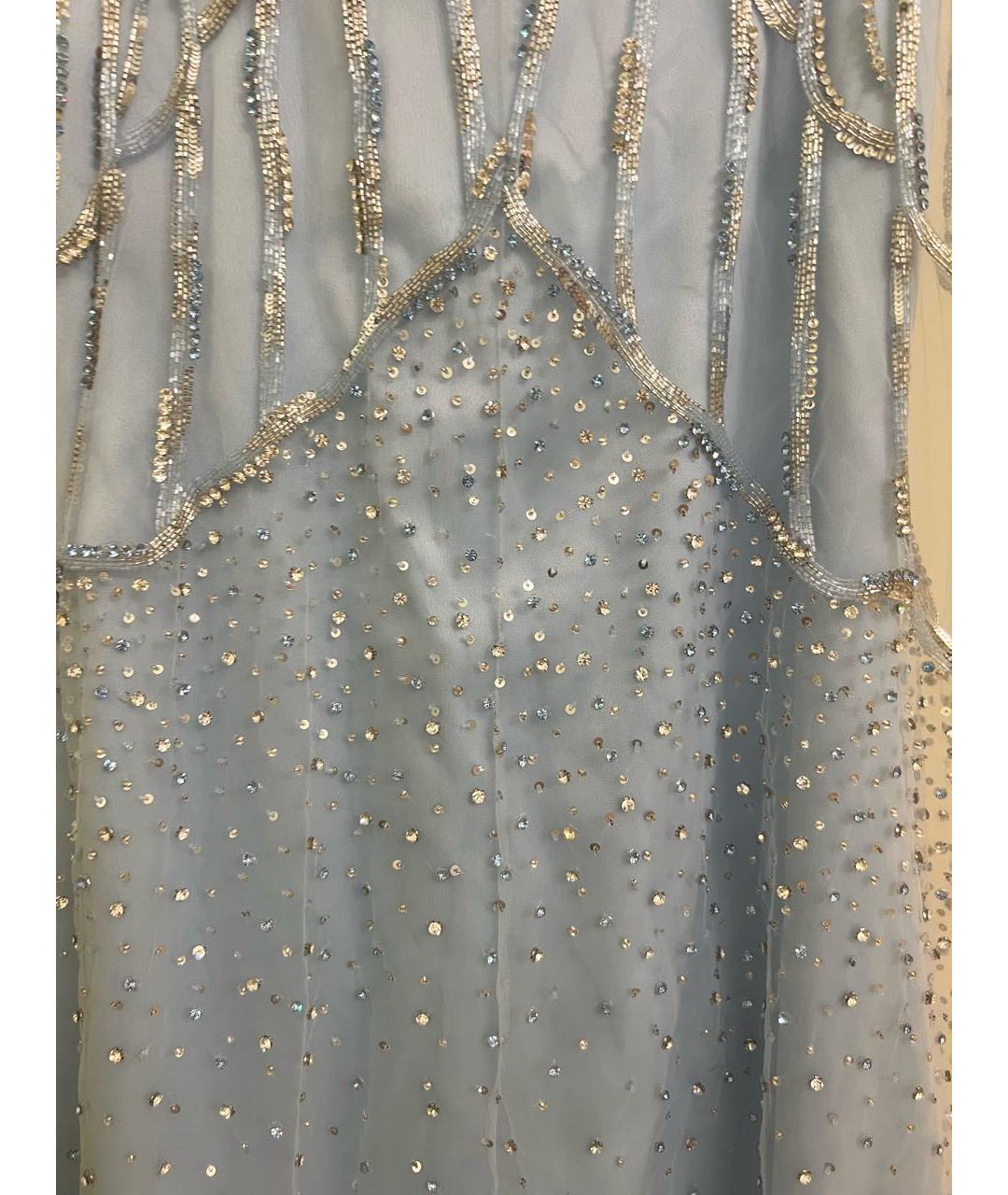 ZUHAIR MURAD Голубое атласное вечернее платье, фото 4