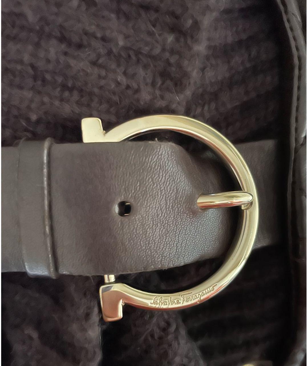 FERRAGAMO Коричневая кожаная куртка, фото 4