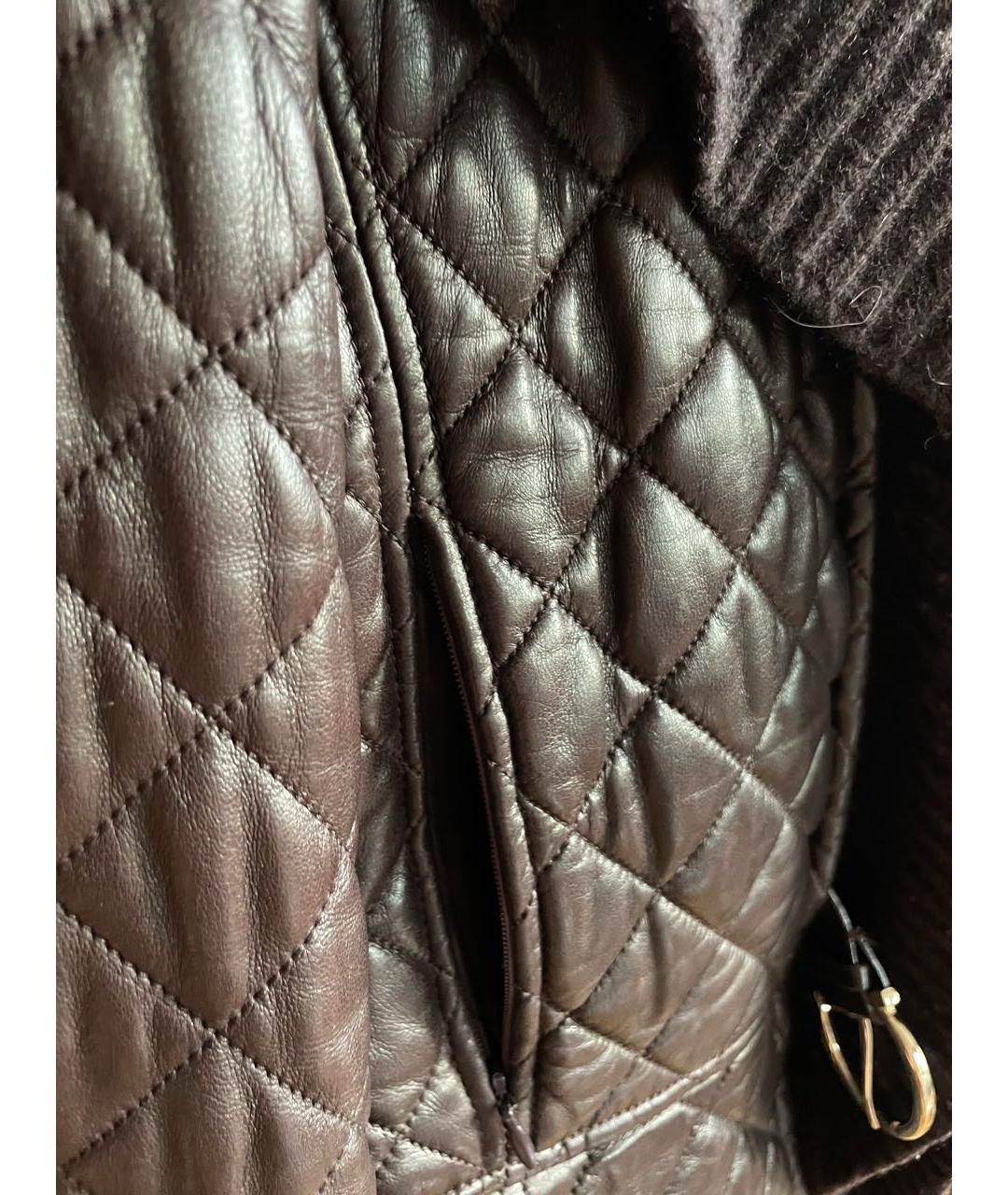 FERRAGAMO Коричневая кожаная куртка, фото 8