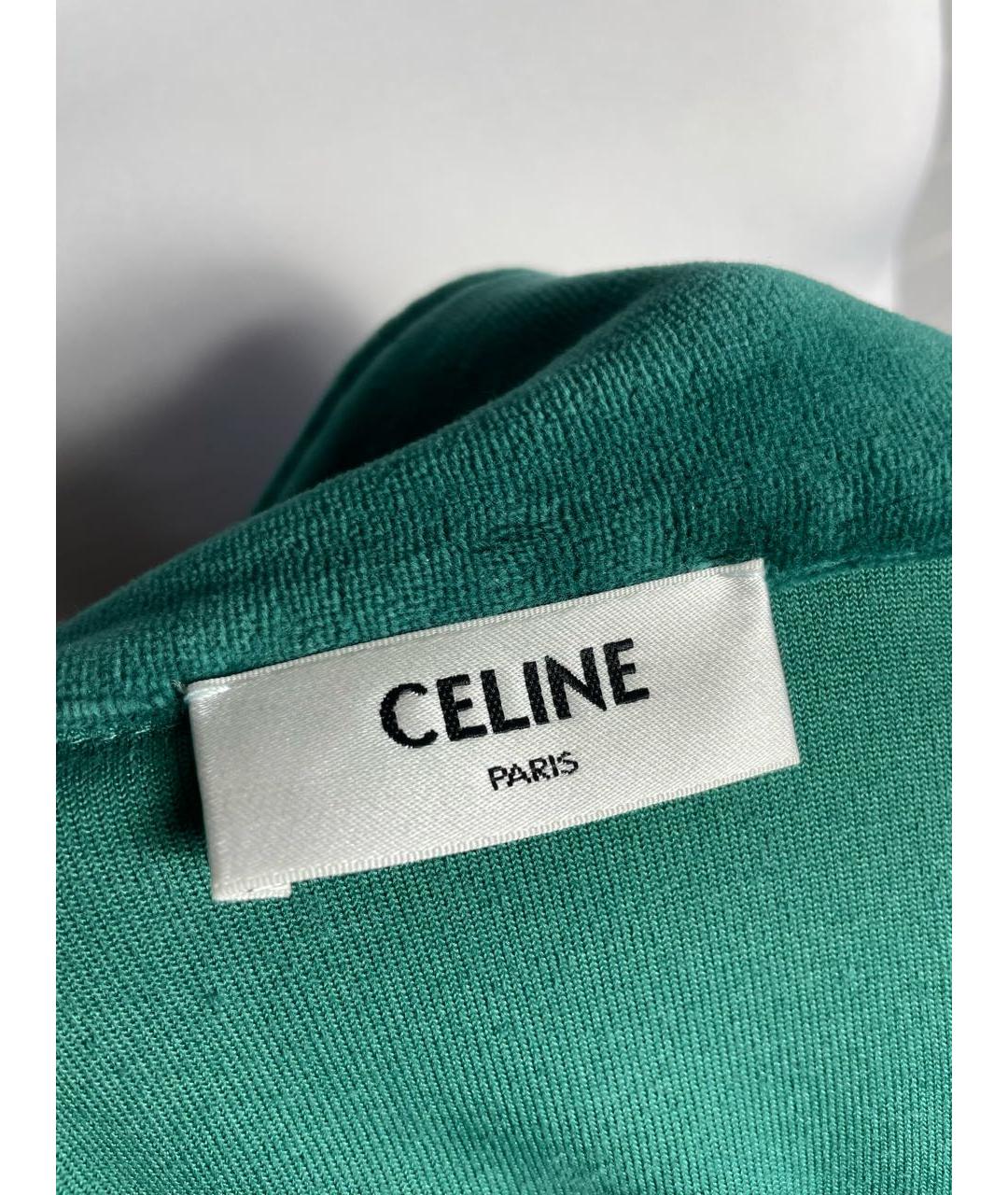 CELINE Зеленый велюровый костюм с брюками, фото 5