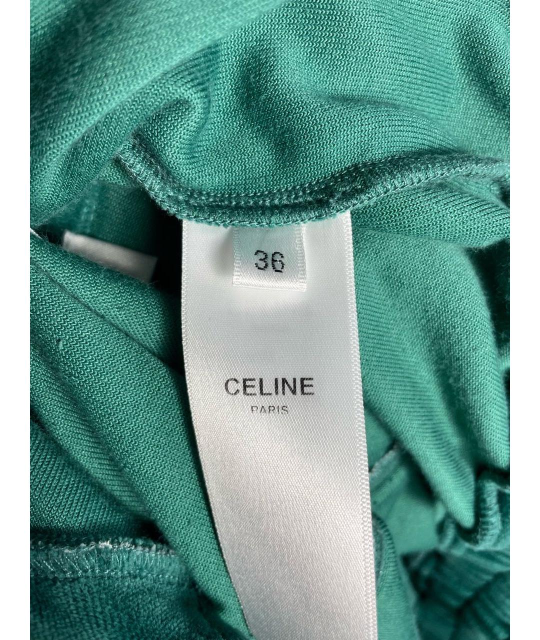 CELINE Зеленый велюровый костюм с брюками, фото 7