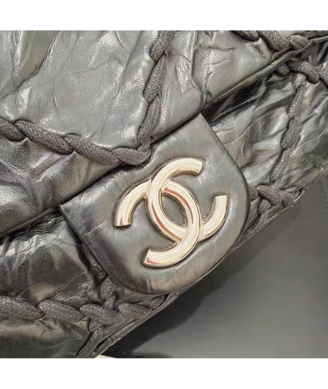 CHANEL Черная кожаная сумка через плечо, фото 7