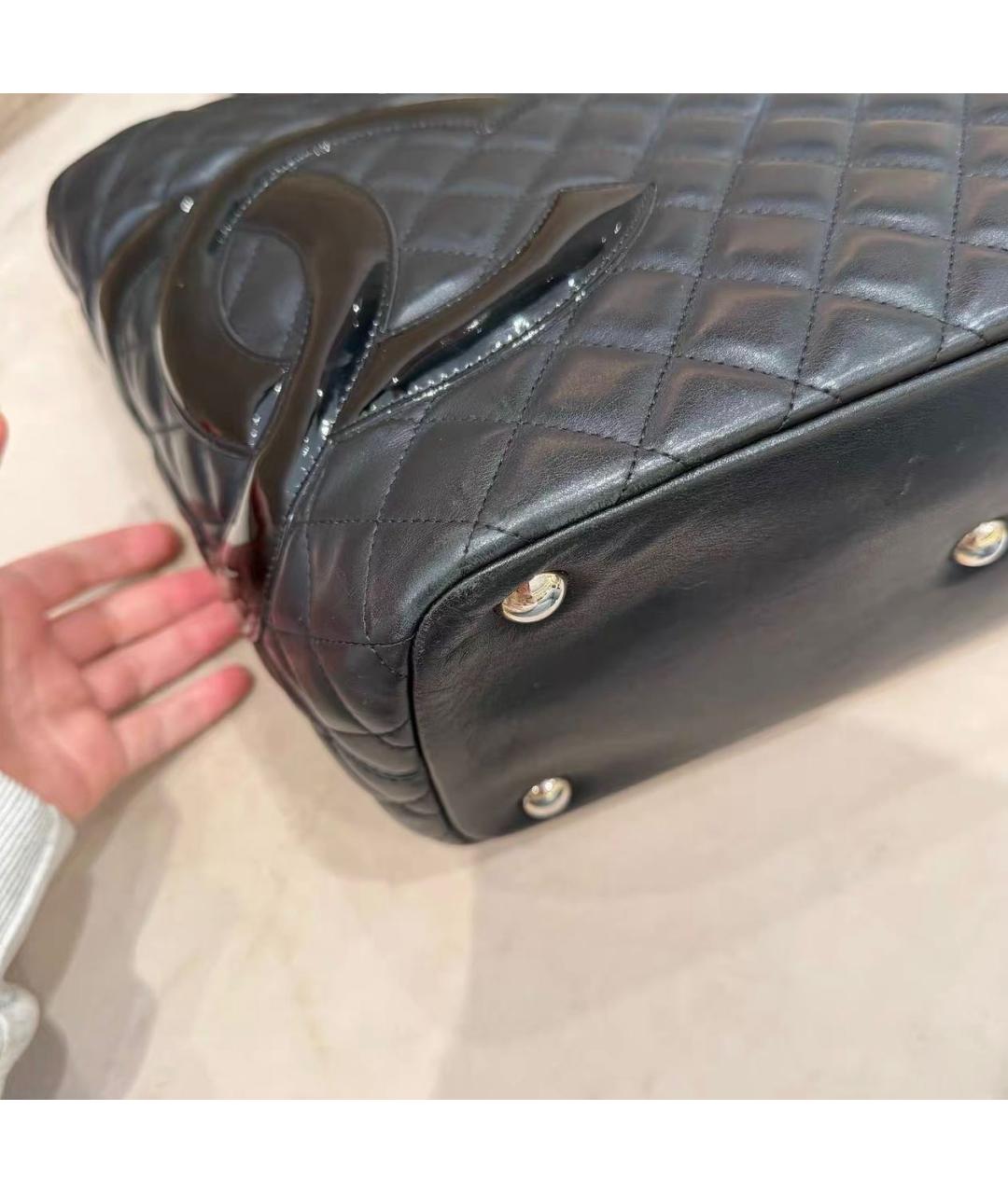 CHANEL Черная кожаная сумка тоут, фото 4