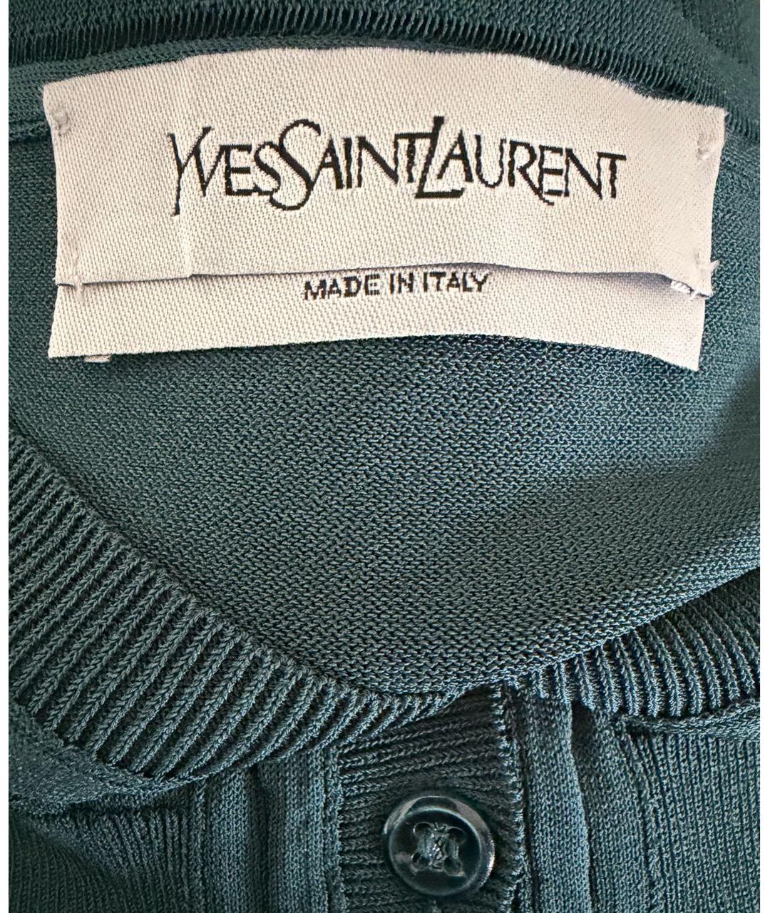 SAINT LAURENT Зеленое вискозное повседневное платье, фото 6