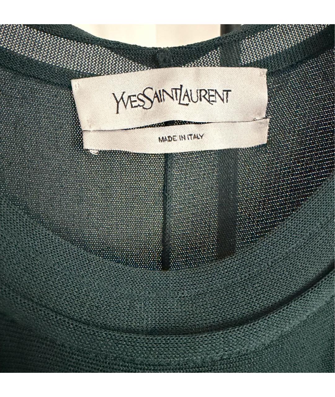 SAINT LAURENT Зеленое вискозное повседневное платье, фото 5
