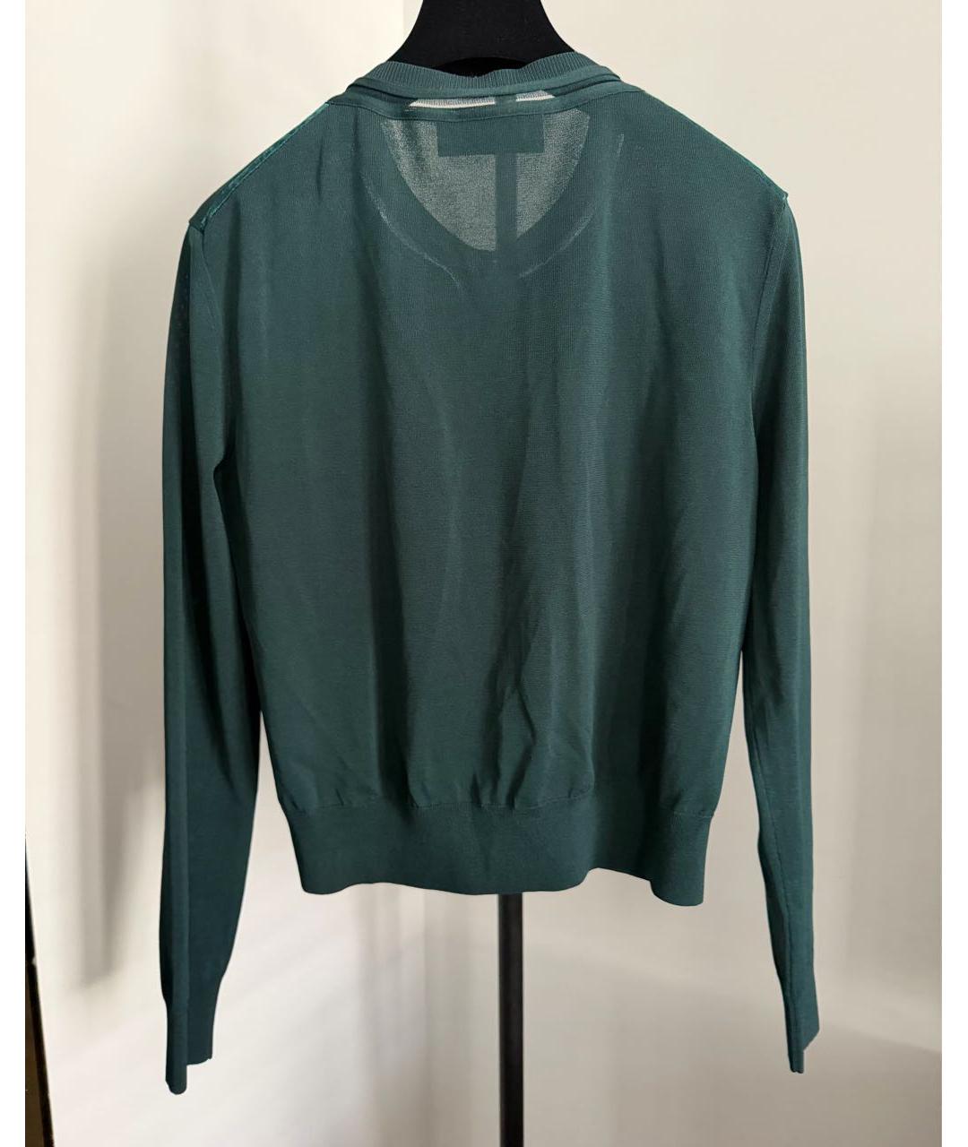 SAINT LAURENT Зеленое вискозное повседневное платье, фото 4