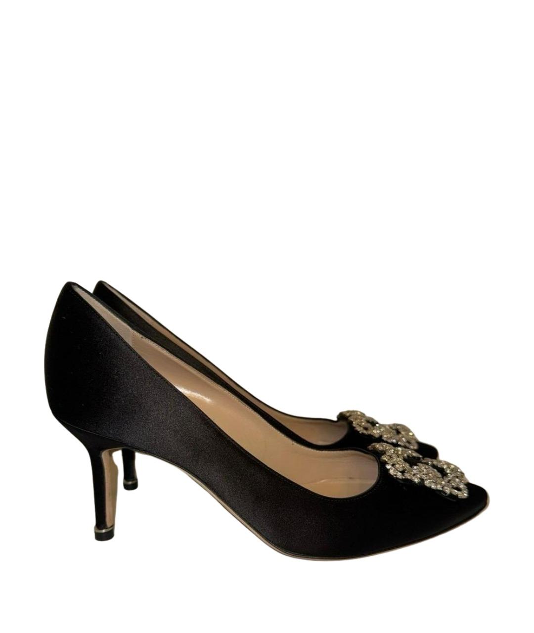 MANOLO BLAHNIK Черные текстильные туфли, фото 1