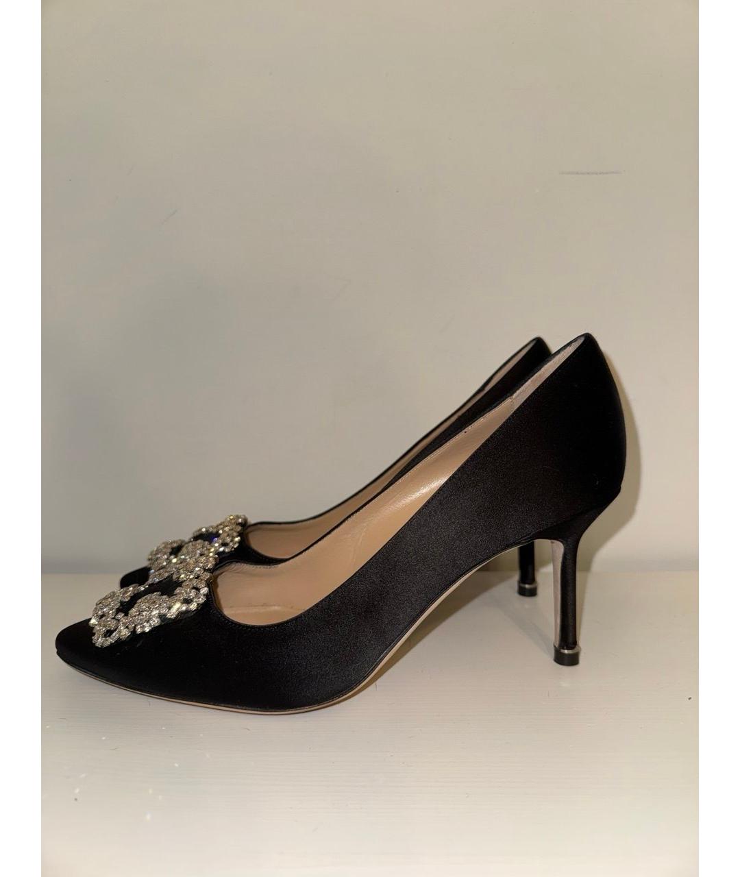 MANOLO BLAHNIK Черные текстильные туфли, фото 3