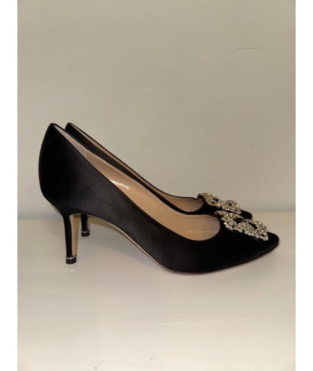 MANOLO BLAHNIK Черные текстильные туфли, фото 4