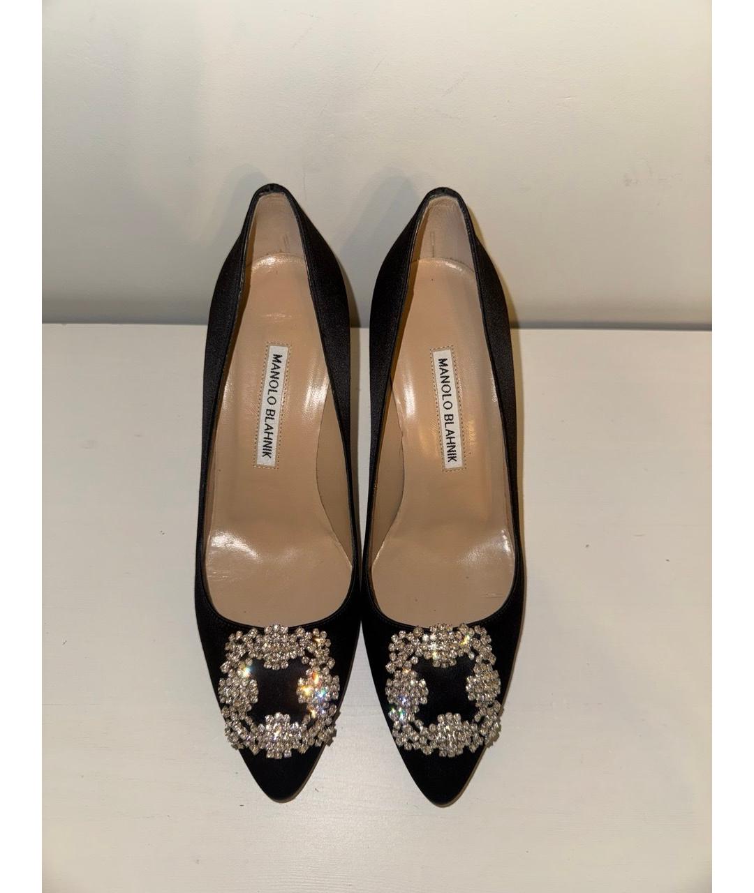 MANOLO BLAHNIK Черные текстильные туфли, фото 2