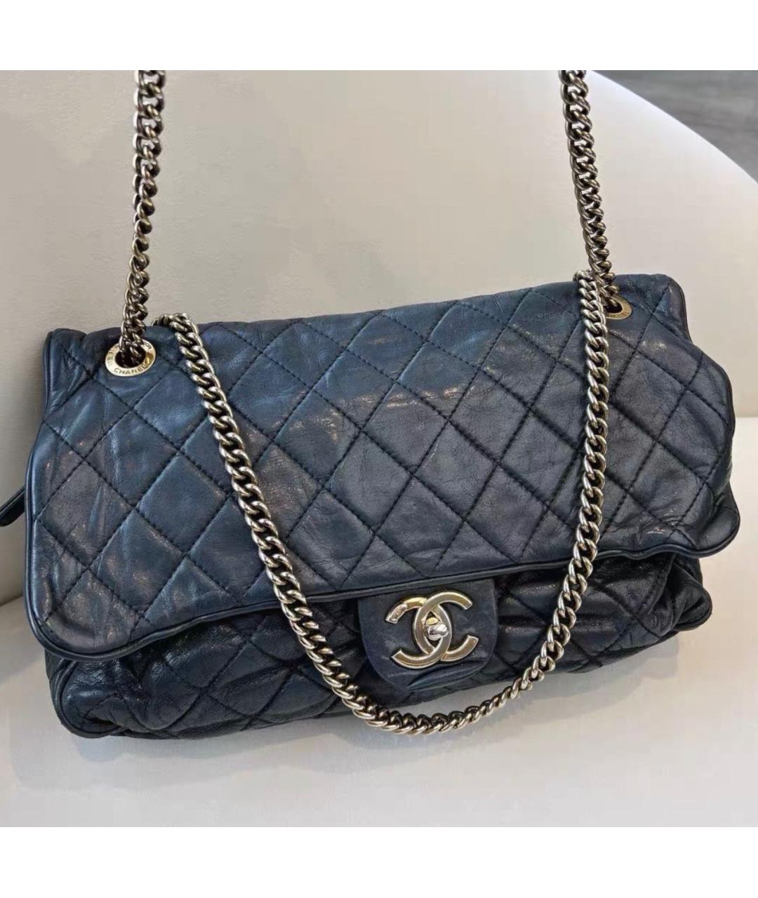 CHANEL Черная кожаная сумка через плечо, фото 8