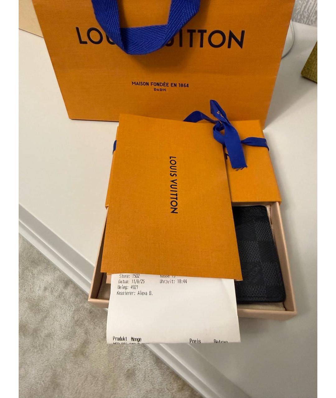 LOUIS VUITTON Черный кардхолдер, фото 4