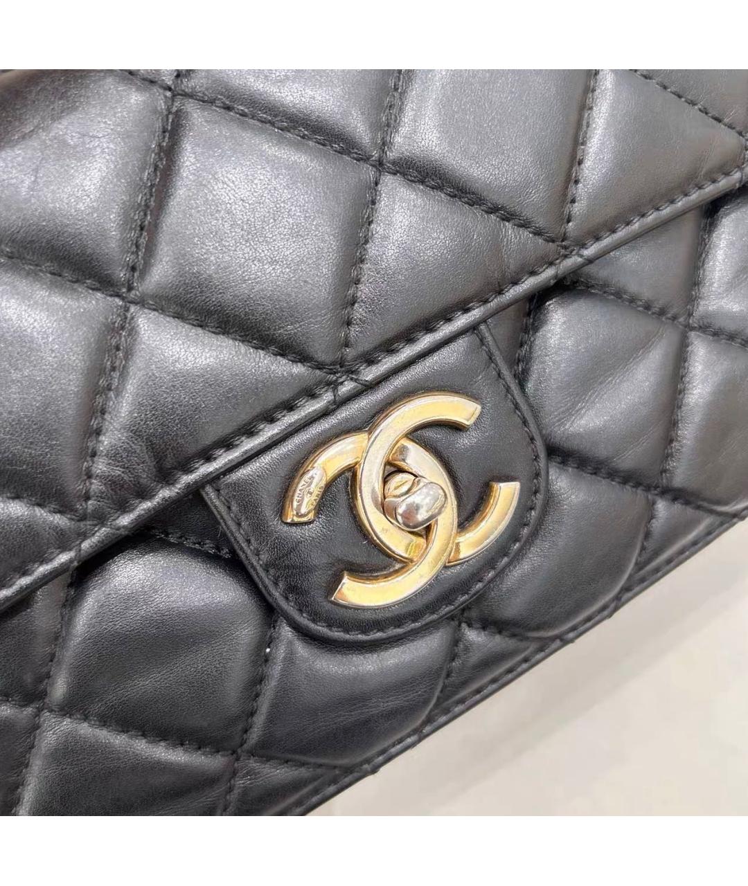 CHANEL Черная кожаная сумка через плечо, фото 6