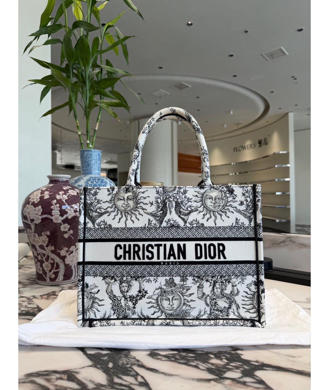 CHRISTIAN DIOR Белая деним сумка тоут, фото 6