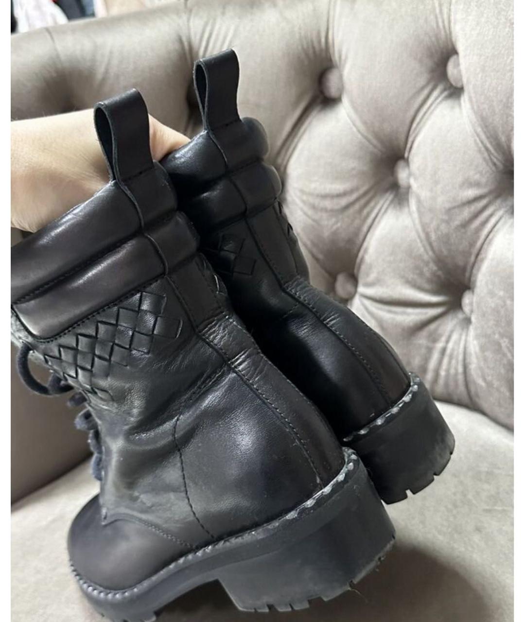 BOTTEGA VENETA Черные кожаные ботинки, фото 5