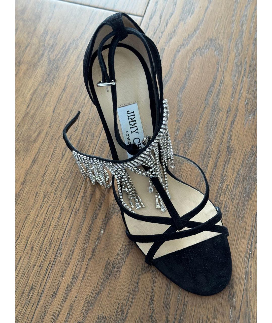 JIMMY CHOO Черные замшевые босоножки, фото 3