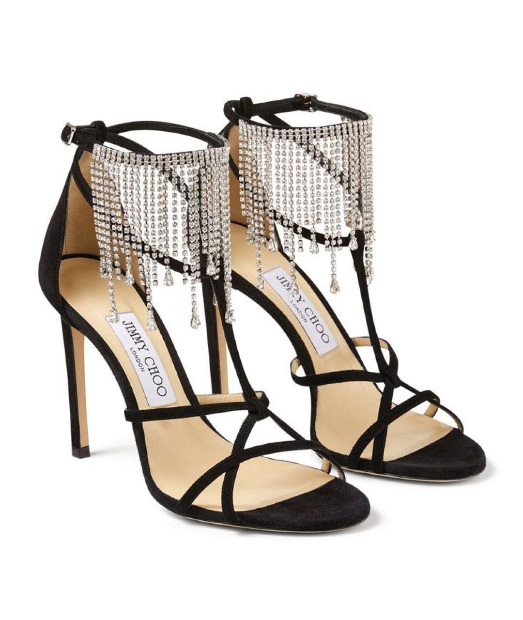 JIMMY CHOO Черные замшевые босоножки, фото 2