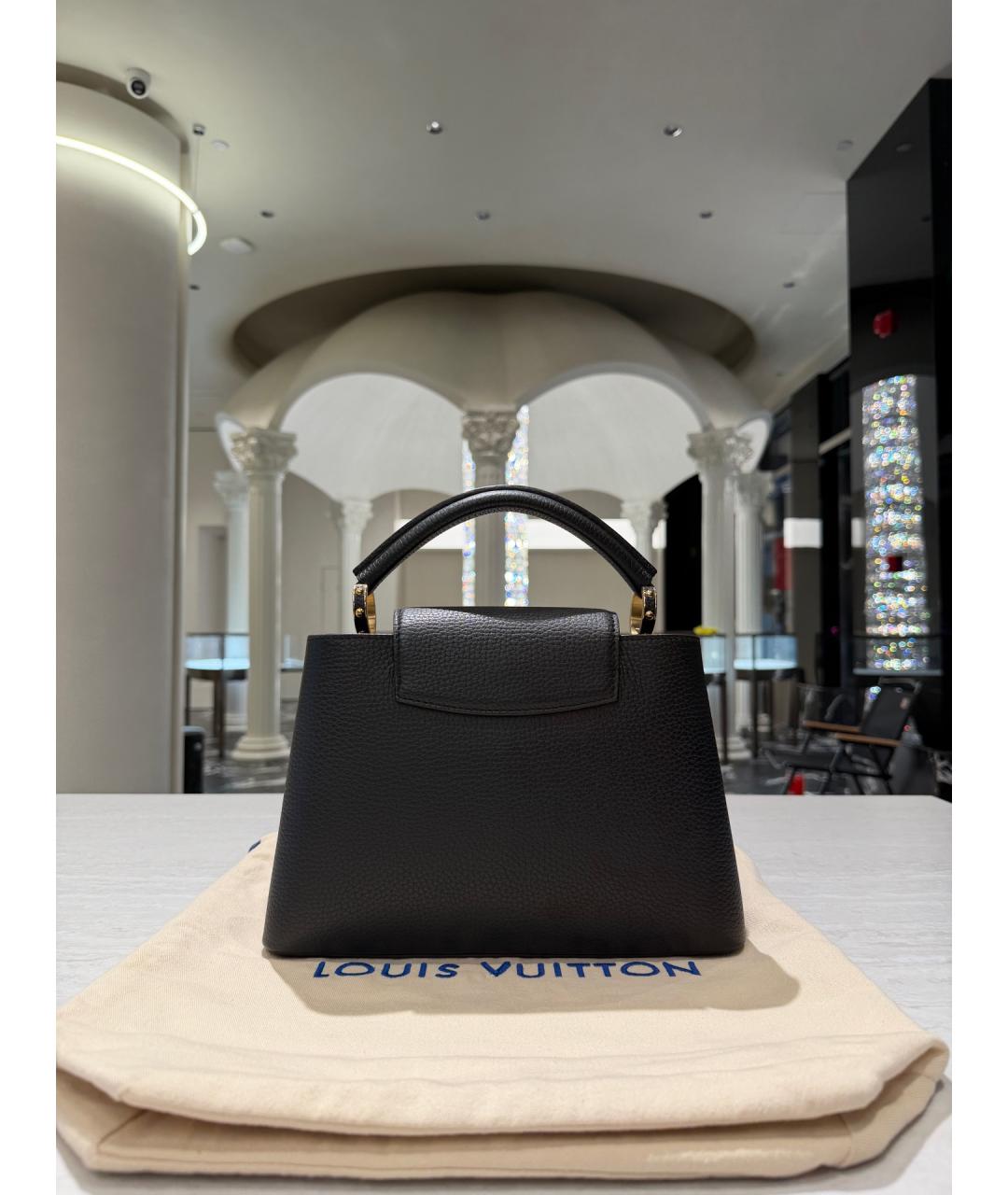 LOUIS VUITTON Черная кожаная сумка тоут, фото 3