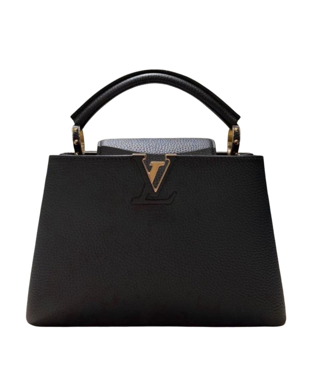 LOUIS VUITTON Черная кожаная сумка тоут, фото 1