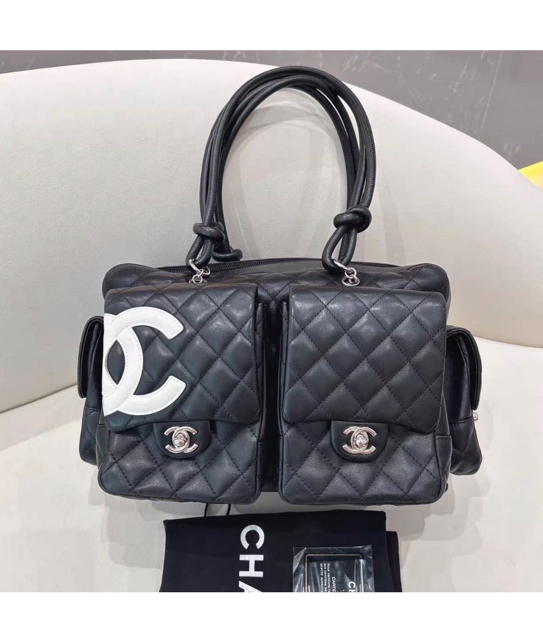 CHANEL Черная кожаная сумка тоут, фото 9