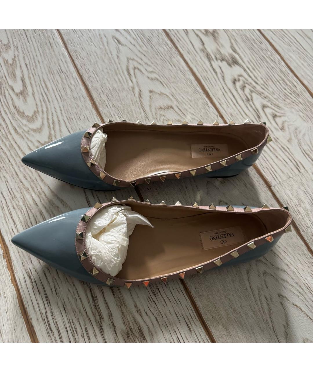 VALENTINO Голубые балетки из лакированной кожи, фото 2