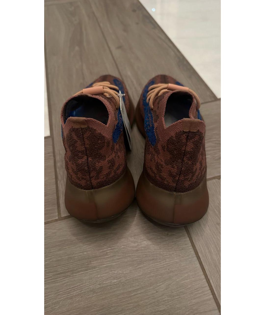 ADIDAS YEEZY Коричневые текстильные кроссовки, фото 4