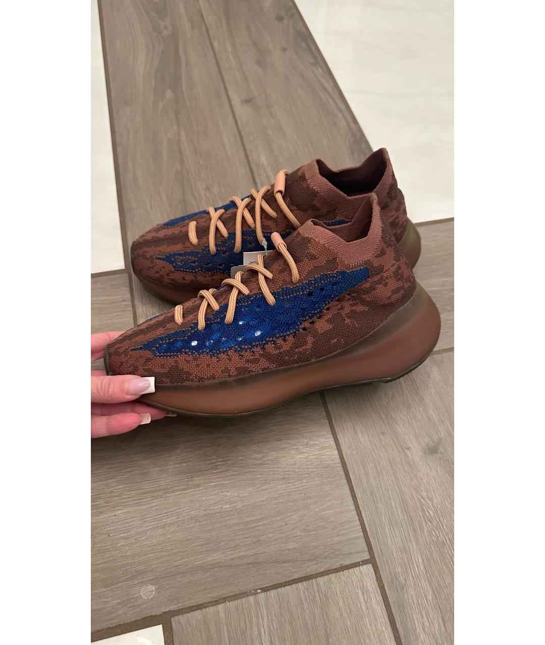 ADIDAS YEEZY Коричневые текстильные кроссовки, фото 6