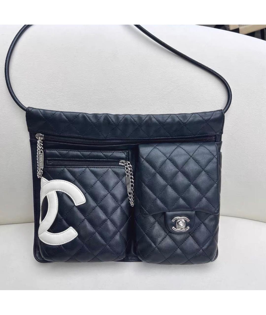 CHANEL Черная кожаная сумка с короткими ручками, фото 8