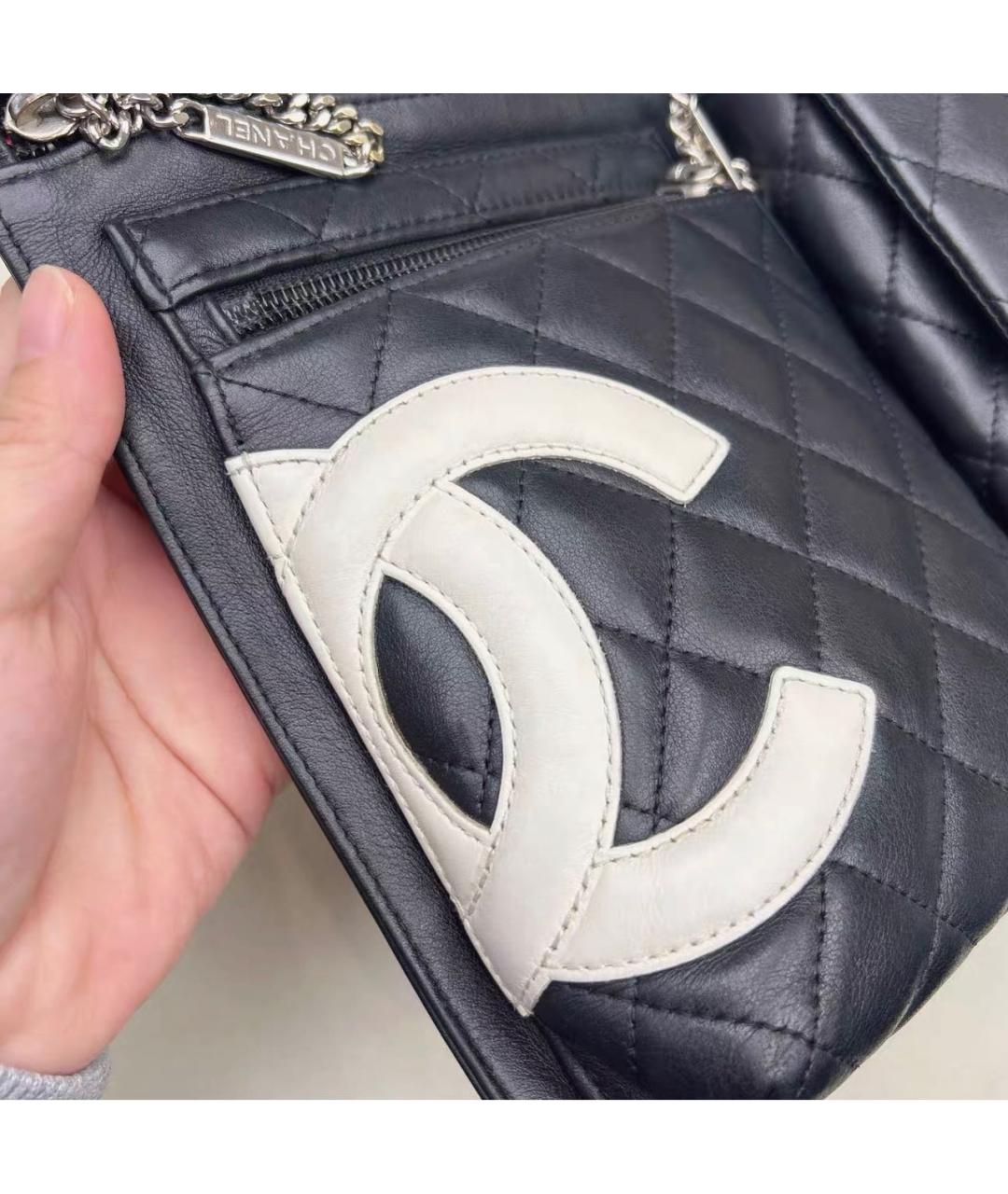 CHANEL Черная кожаная сумка с короткими ручками, фото 5