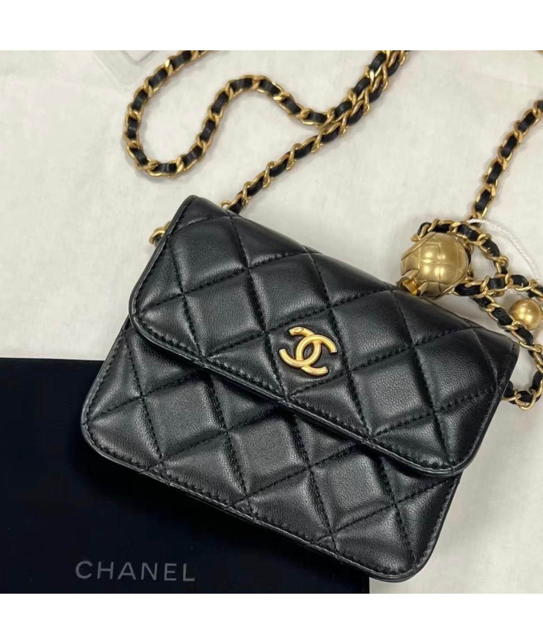 CHANEL Черная кожаная сумка через плечо, фото 3
