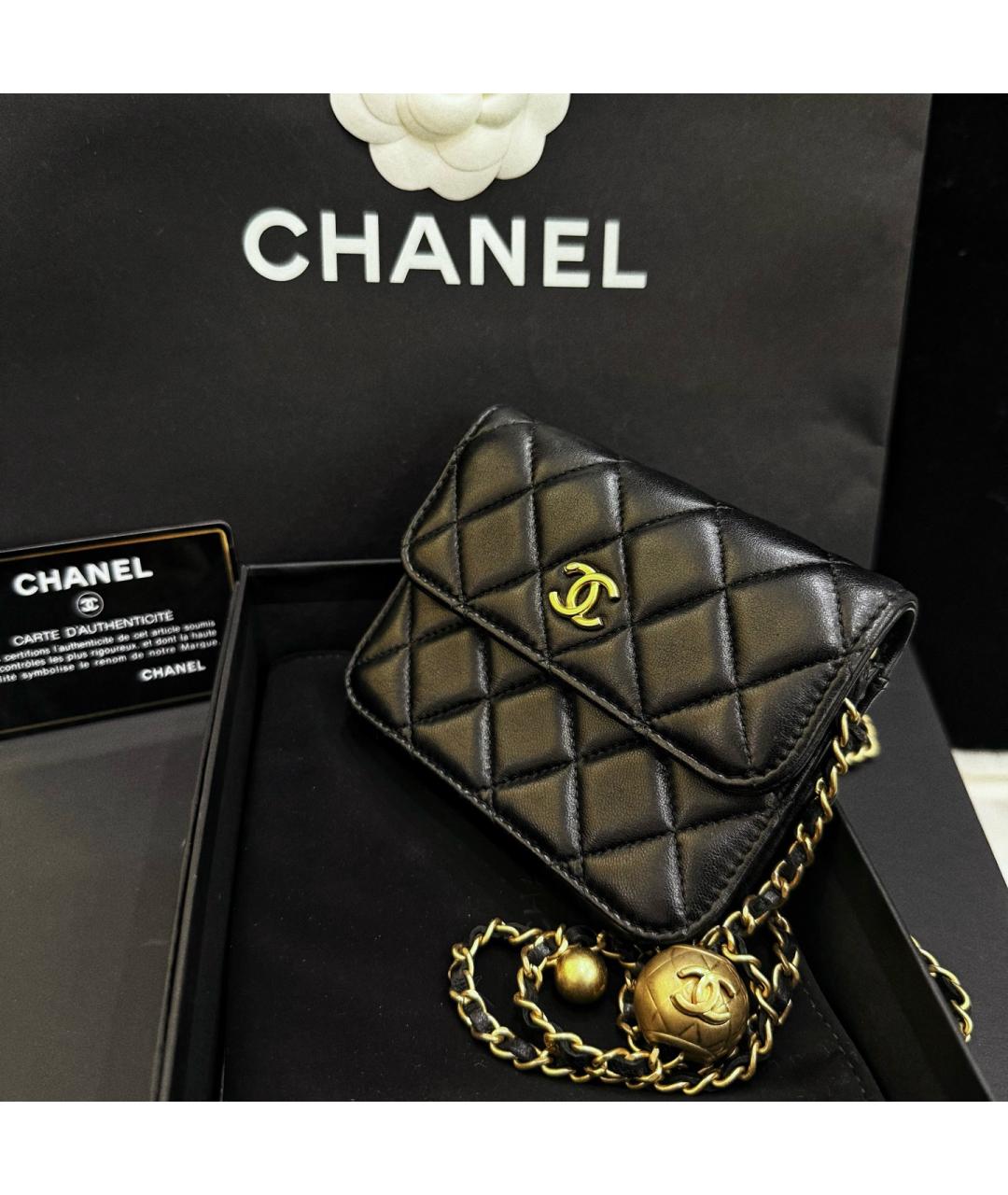 CHANEL Черная кожаная сумка через плечо, фото 4