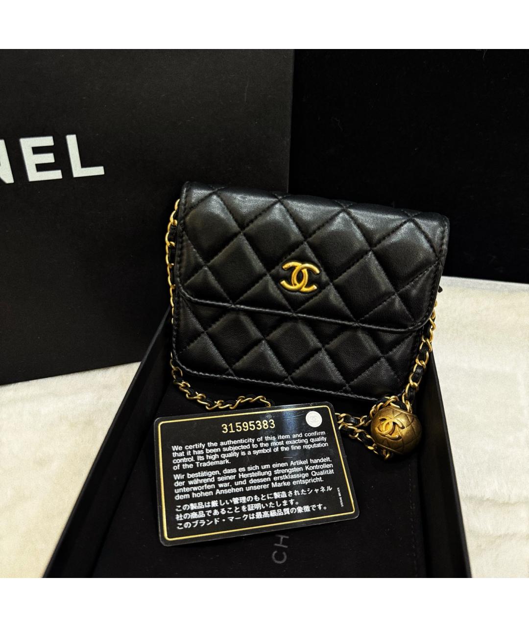 CHANEL Черная кожаная сумка через плечо, фото 2