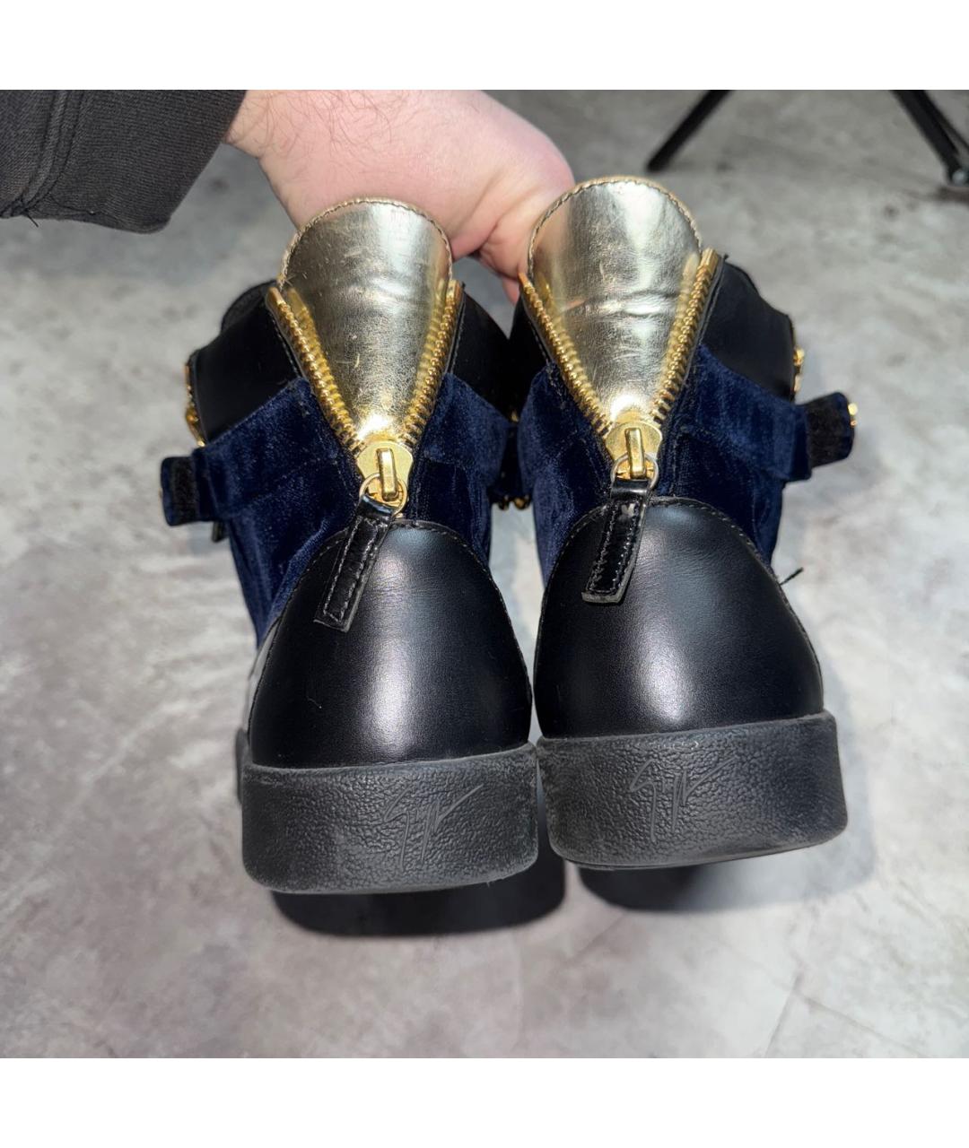 GIUSEPPE ZANOTTI DESIGN Черные высокие кроссовки / кеды из лакированной кожи, фото 5