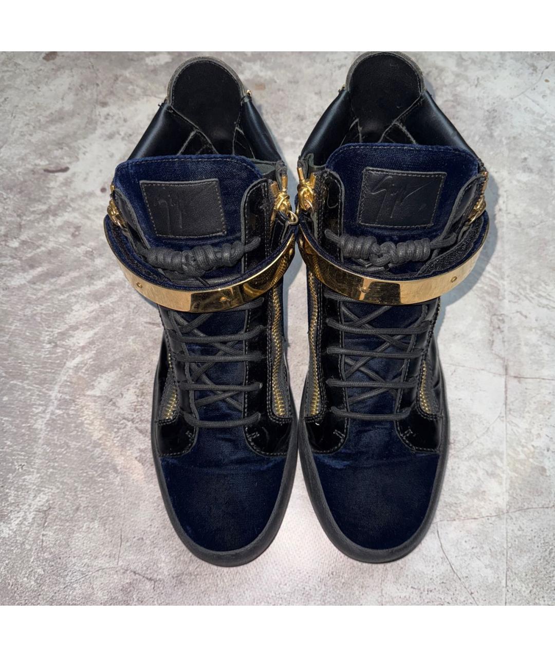 GIUSEPPE ZANOTTI DESIGN Черные высокие кроссовки / кеды из лакированной кожи, фото 2