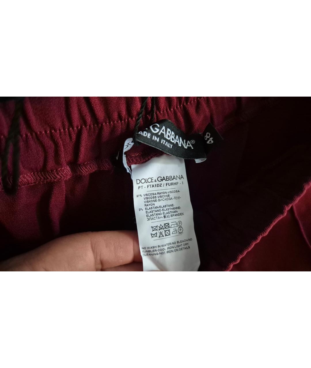 DOLCE&GABBANA Бордовый вискозный спортивные костюмы, фото 9