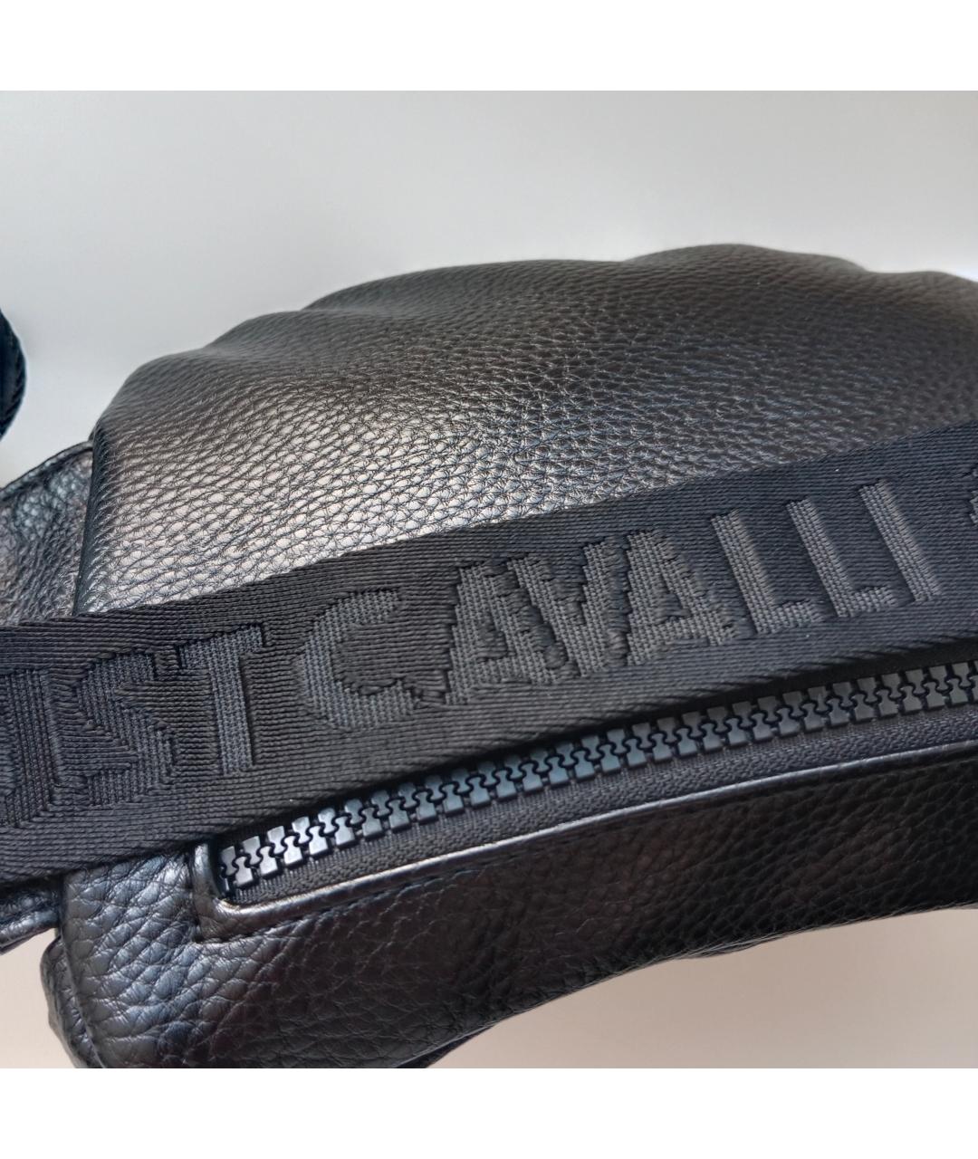 JUST CAVALLI Черная поясная сумка из искусственной кожи, фото 6