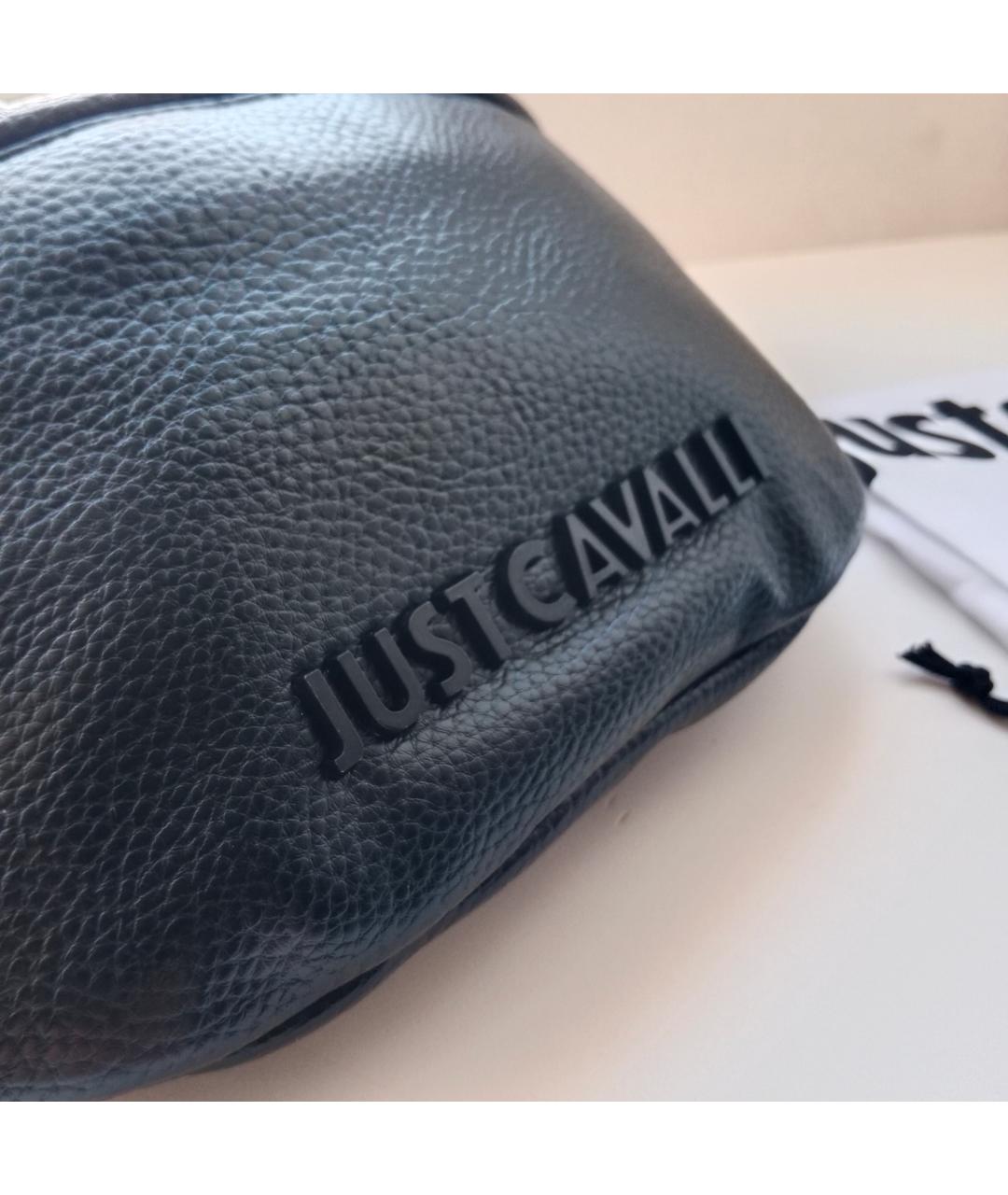 JUST CAVALLI Черная поясная сумка из искусственной кожи, фото 5