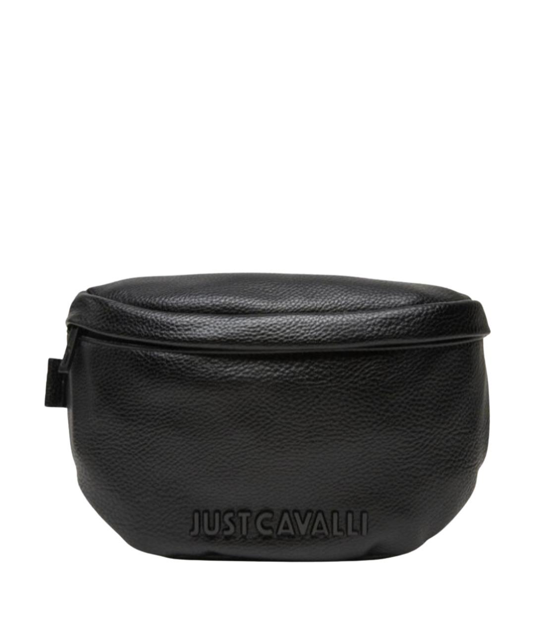 JUST CAVALLI Черная поясная сумка из искусственной кожи, фото 1